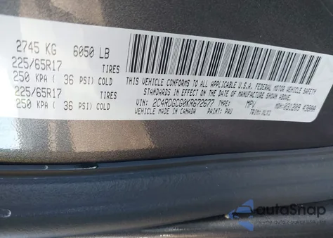 2019 Dodge Grand Caravan Sxt из США, поврежденный, VIN 2C4RDGCG0KR672677